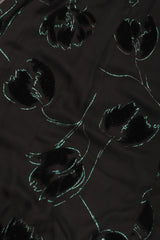 Recess Los Angeles Vintage Pauline Trigere Balloon Sleeve Glitter Velvet Burnout Dress