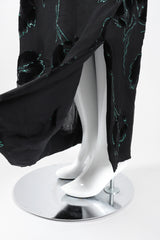 Recess Los Angeles Vintage Pauline Trigere Balloon Sleeve Glitter Velvet Burnout Dress