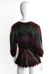 Vintage Beaujon Beaded Zigzag Peplum Jacket Set on mannequin back at Recess Los Angeles