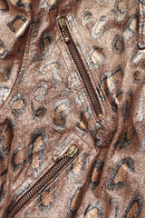 Recess Los Angeles Vintage Begedor Metallic Gold Bronze Animal Leather Moto Jacket