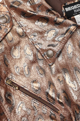 Recess Los Angeles Vintage Begedor Metallic Gold Bronze Animal Leather Moto Jacket