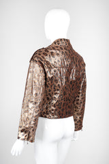Recess Los Angeles Vintage Begedor Metallic Gold Bronze Animal Leather Moto Jacket