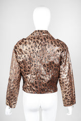 Recess Los Angeles Vintage Begedor Metallic Gold Bronze Animal Leather Moto Jacket
