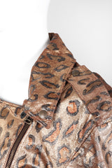 Recess Los Angeles Vintage Begedor Metallic Gold Bronze Animal Leather Moto Jacket