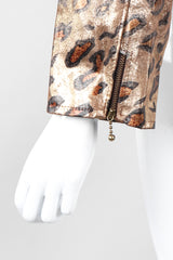 Recess Los Angeles Vintage Begedor Metallic Gold Bronze Animal Leather Moto Jacket