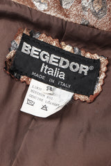 Recess Los Angeles Vintage Begedor Metallic Gold Bronze Animal Leather Moto Jacket