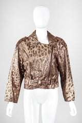 Recess Los Angeles Vintage Begedor Metallic Gold Bronze Animal Leather Moto Jacket