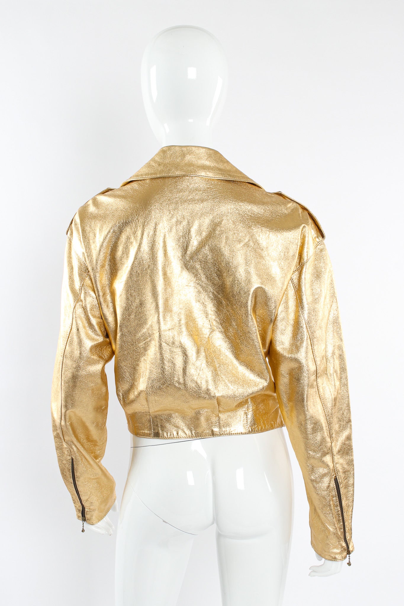 Vintage Begedor Metallic Leather Jacket mannequin back  @ Recess LA