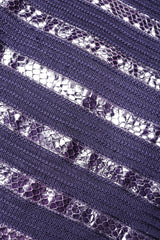 Recess Designer Consignment Vintage Beltrami Fur Collar Snakeskin Knit Stripe Batwing Jacket Los Angele Resale