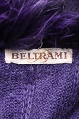 Recess Designer Consignment Vintage Beltrami Fur Collar Snakeskin Knit Stripe Batwing Jacket Los Angele Resale