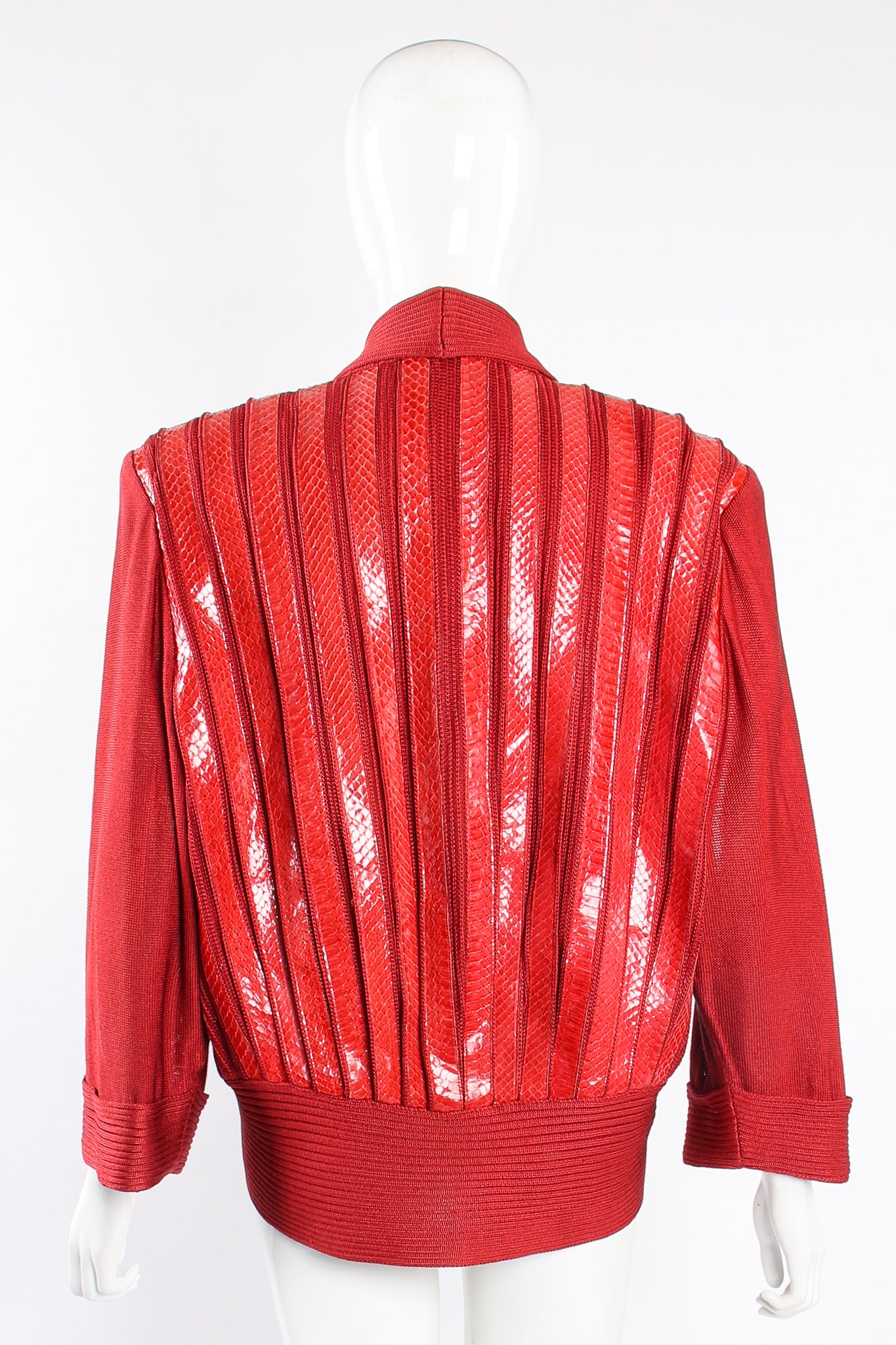 Vintage Beltrami Striped Snake Bolero Jacket on Mannequin back at Recess Los Angeles