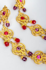 Vintage Ben Amun Long Flourish Drop Earrings detail at Recess