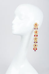Vintage Ben Amun Long Flourish Drop Earrings on Mannequin at Recess