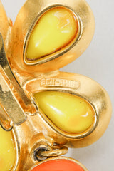 Vintage Ben Amun Double Daisy Drop Earring signature cartouche at Recess Los Angeles