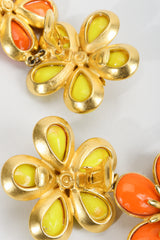 Vintage Ben Amun Double Daisy Drop Earringsback at Recess Los Angeles