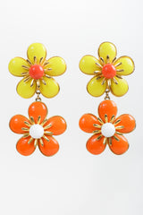 Vintage Ben Amun Double Daisy Drop Earrings at Recess Los Angeles