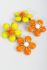 Vintage Ben Amun Double Daisy Drop Earrings at Recess Los Angeles