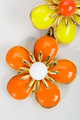 Vintage Ben Amun Double Daisy Drop Earring closeup at Recess Los Angeles