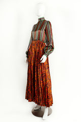 Vintage Bendel's Studio Wide Leg Paisley Silk Jumpsuit on Mannequin angle at Recess Los Angeles