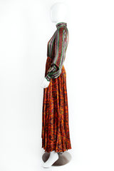 Vintage Bendel's Studio Wide Leg Paisley Silk Jumpsuit on Mannequin side at Recess Los Angeles