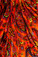 Vintage Bendel's Studio Wide Leg Paisley Silk Jumpsuit fabric at Recess Los Angeles