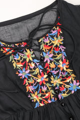 Recess Los Angeles Vintage Beverly Paige Sheer Embroidered Peasant Dress