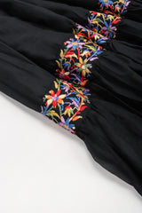 Recess Los Angeles Vintage Beverly Paige Sheer Embroidered Peasant Dress