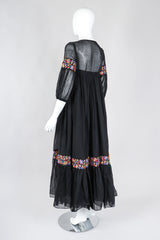 Recess Los Angeles Vintage Beverly Paige Sheer Embroidered Peasant Dress