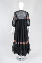 Recess Los Angeles Vintage Beverly Paige Sheer Embroidered Peasant Dress