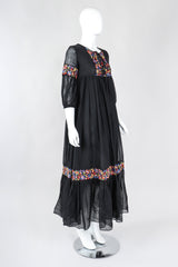 Recess Los Angeles Vintage Beverly Paige Sheer Embroidered Peasant Dress