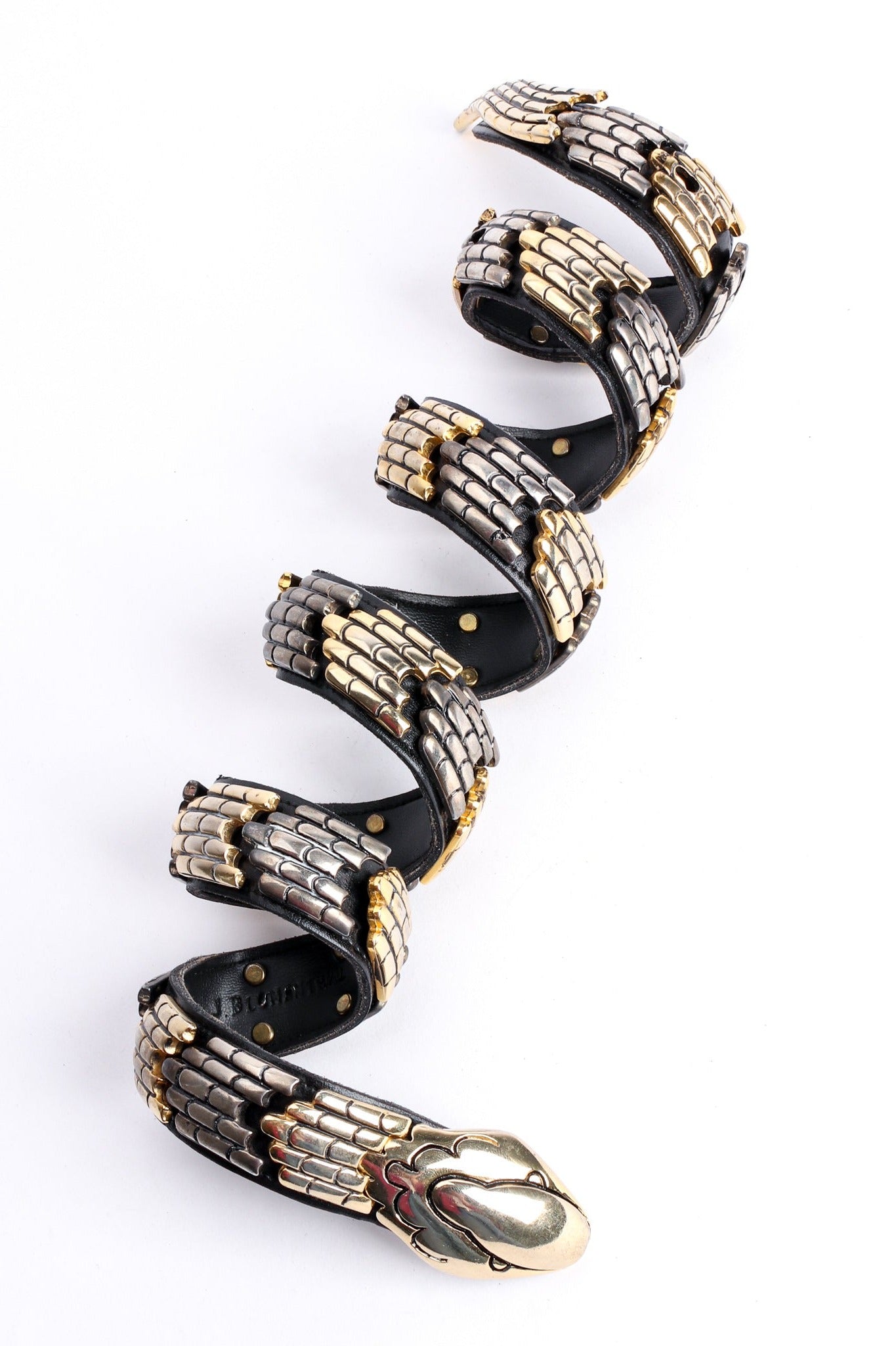 Vintage Bijoux Medici J. Blumenthal Mixed Metal Leather Snake Belt coil at Recess Los Angeles