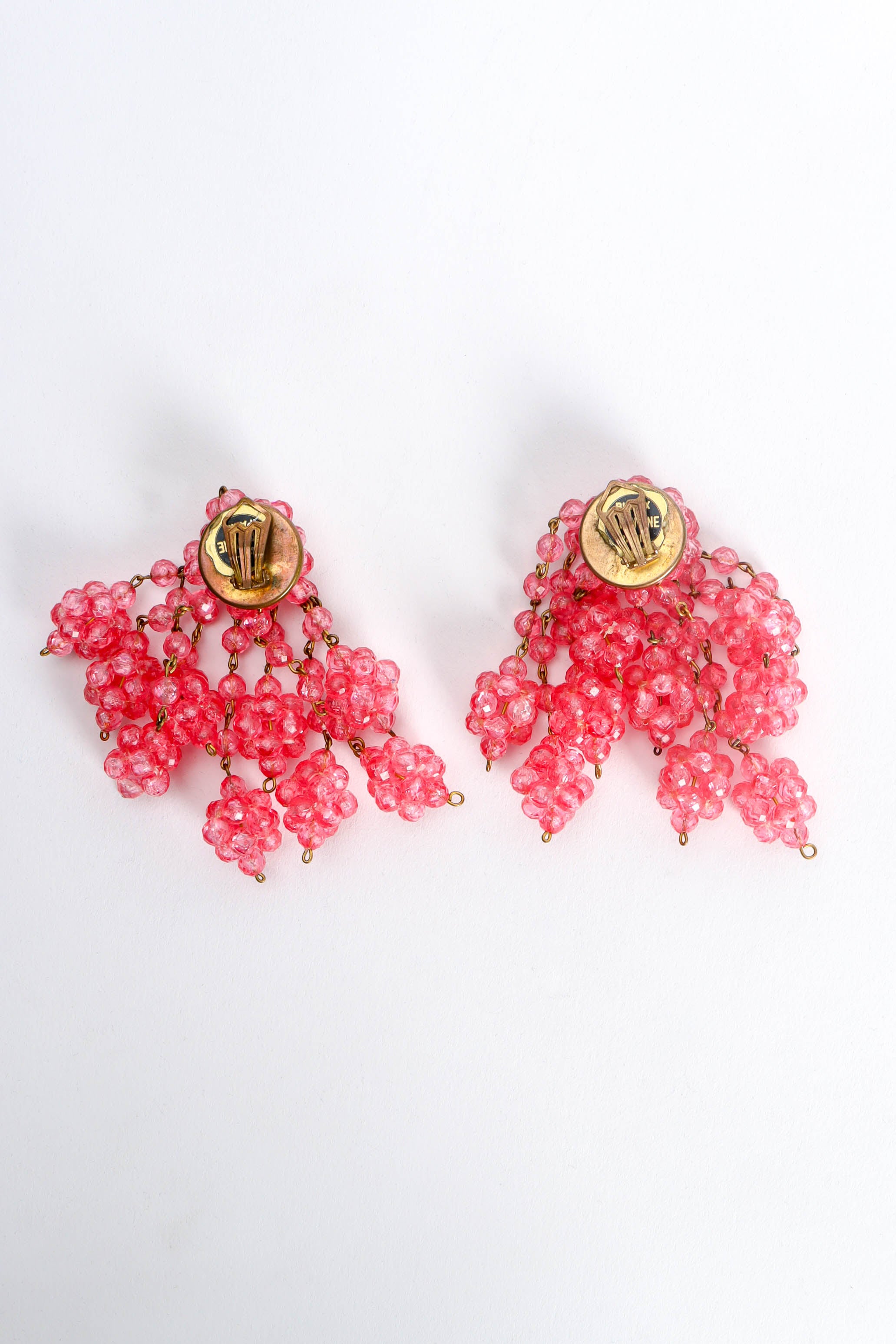 Vintage Bijoux Valentine Chandelier Flower Cluster Earrings back flat lay @ Recess LA