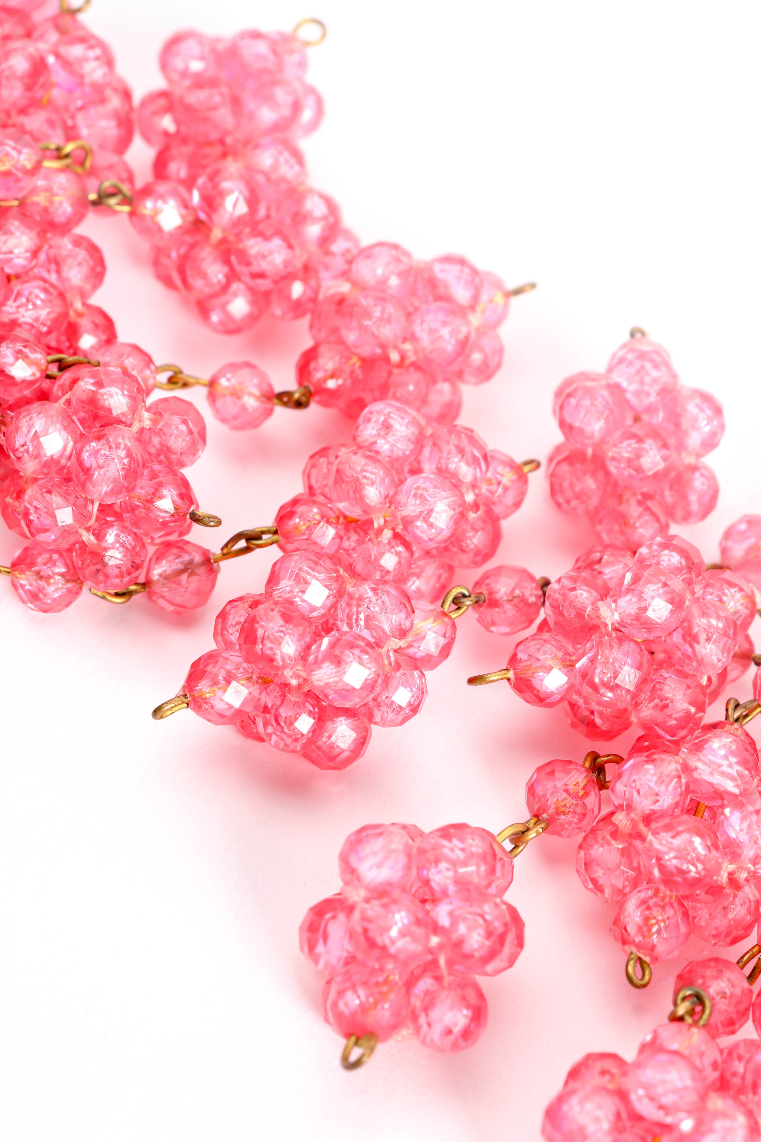 Vintage Bijoux Valentine Chandelier Flower Cluster Earrings crystal bead close up @ Recess LA