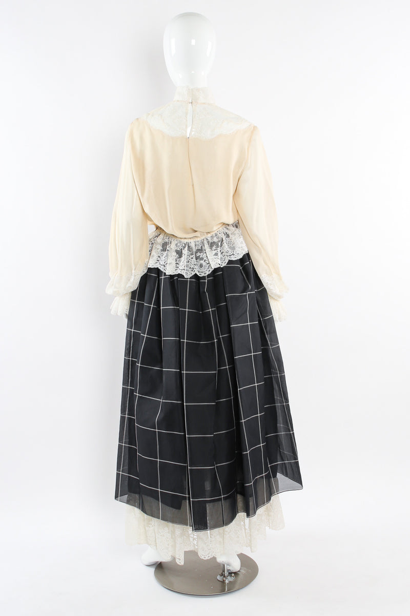 Vintage Bill Blass Lace Silk Top & Checker Skirt Set mannequin back @ Recess LA