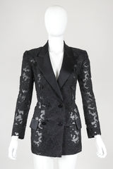 Recess Designer Consignment Vintage Bill Blass Sheer Lace Tuxedo Jacket II Los Angeles Resale