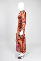 Recess Los Angeles Vintage Bill Blass Velvet Woodblock Print Burnout Gown