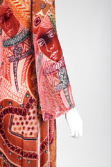 Recess Los Angeles Vintage Bill Blass Velvet Woodblock Print Burnout Gown