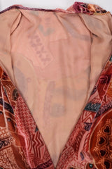 Recess Los Angeles Vintage Bill Blass Velvet Woodblock Print Burnout Gown