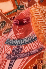 Recess Los Angeles Vintage Bill Blass Velvet Woodblock Print Burnout Gown