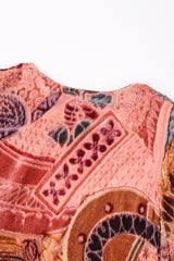 Recess Los Angeles Vintage Bill Blass Velvet Woodblock Print Burnout Gown