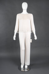 Recess Los Angeles Vintage Bill Blass Beaded Silk Top & Pant Bridal Wedding Set
