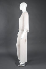 Recess Los Angeles Vintage Bill Blass Beaded Silk Top & Pant Bridal Wedding Set
