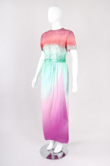 Recess Los Angeles Vintage Bill Blass Scared Lotus Sequin Ombre Dress