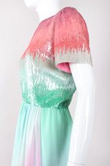 Recess Los Angeles Vintage Bill Blass Scared Lotus Sequin Ombre Dress