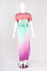 Recess Los Angeles Vintage Bill Blass Scared Lotus Sequin Ombre Dress