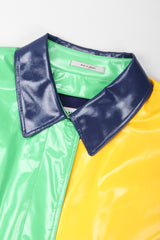Recess Los Angeles Vintage Bill Blass Rainbow Cross Colors Colorblock Glossy Swing Rain Coat
