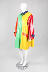 Recess Los Angeles Vintage Bill Blass Rainbow Cross Colors Colorblock Glossy Swing Rain Coat