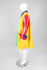 Recess Los Angeles Vintage Bill Blass Rainbow Cross Colors Colorblock Glossy Swing Rain Coat