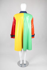 Recess Los Angeles Vintage Bill Blass Rainbow Cross Colors Colorblock Glossy Swing Rain Coat
