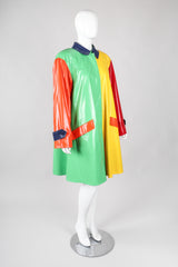 Recess Los Angeles Vintage Bill Blass Rainbow Cross Colors Colorblock Glossy Swing Rain Coat